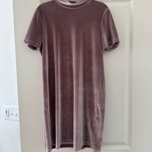 Madewell Velvet Mock Neck Mini Dress